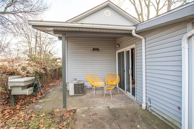 view of patio / terrace with central air condition unit