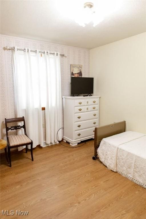 bedroom featuring light hardwood / wood-style flooring