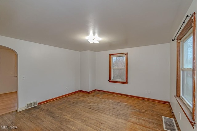 empty room featuring light hardwood / wood-style floors