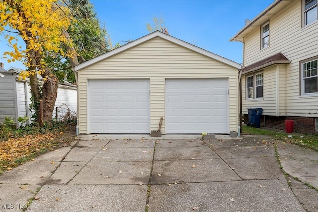 view of garage