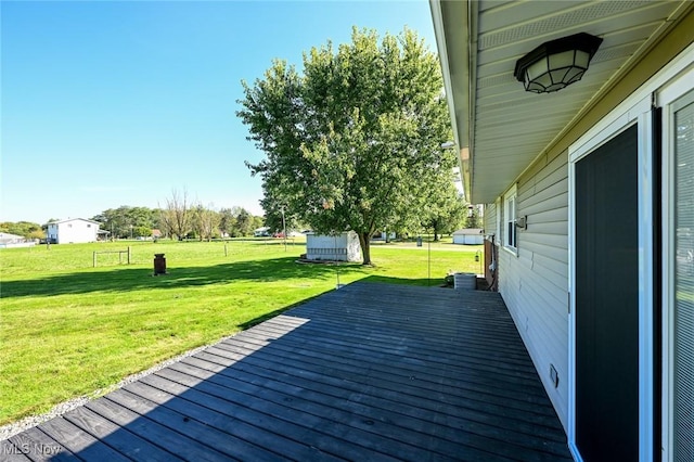 deck with a yard