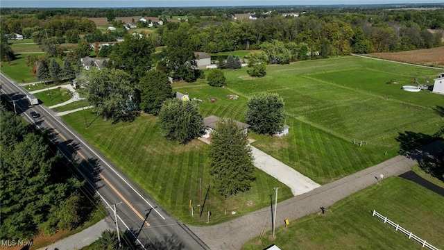 bird's eye view with a rural view