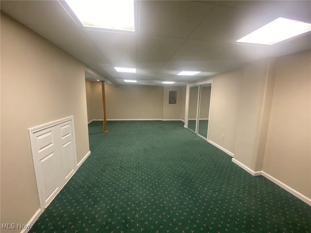 basement with carpet floors