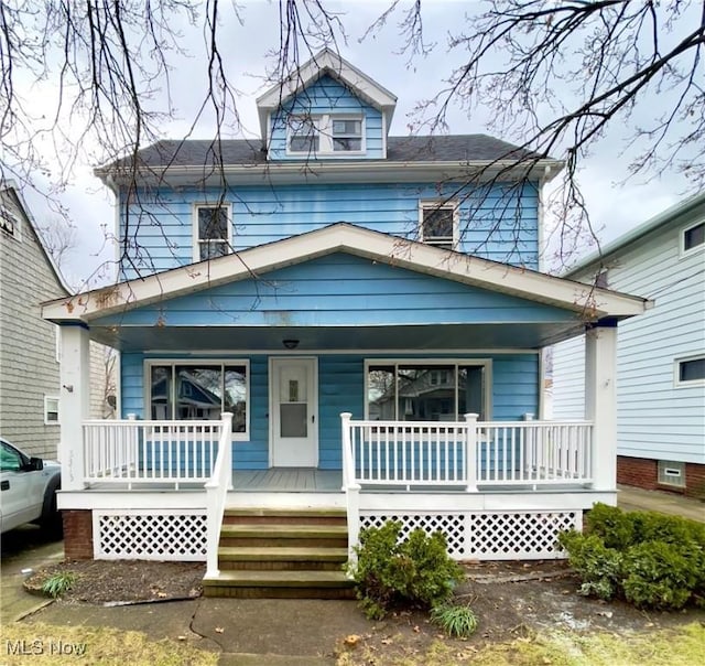 bungalow-style house with covered porch