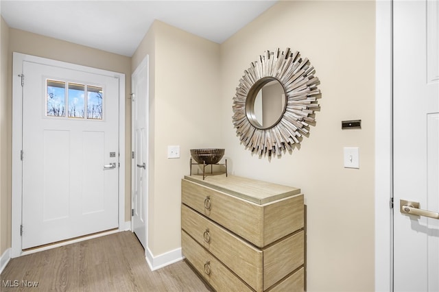 foyer featuring light hardwood / wood-style floors