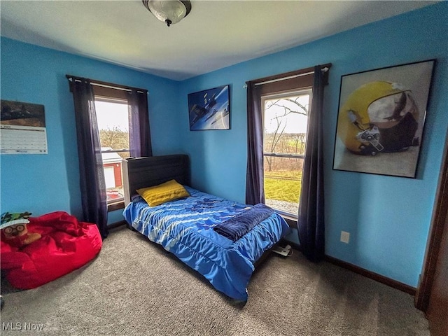 bedroom with carpet floors