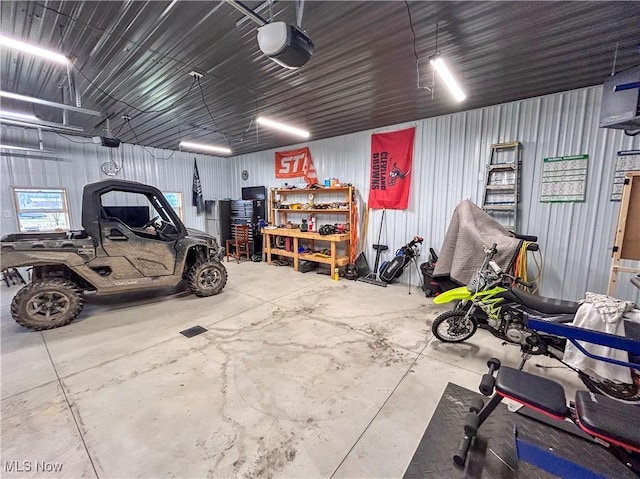 garage featuring a garage door opener