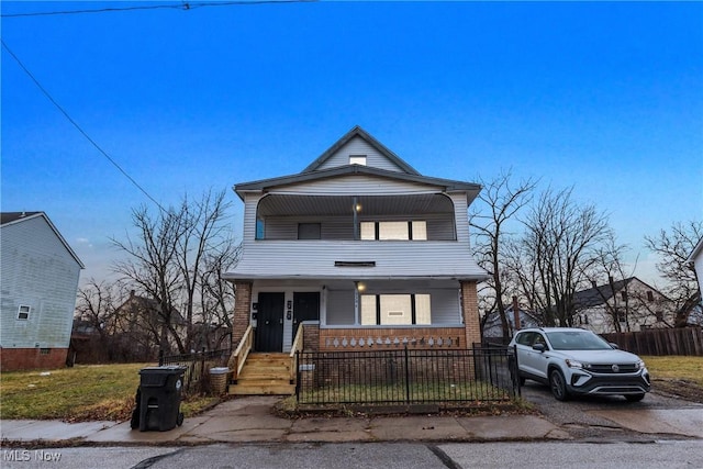 view of front of property with covered porch