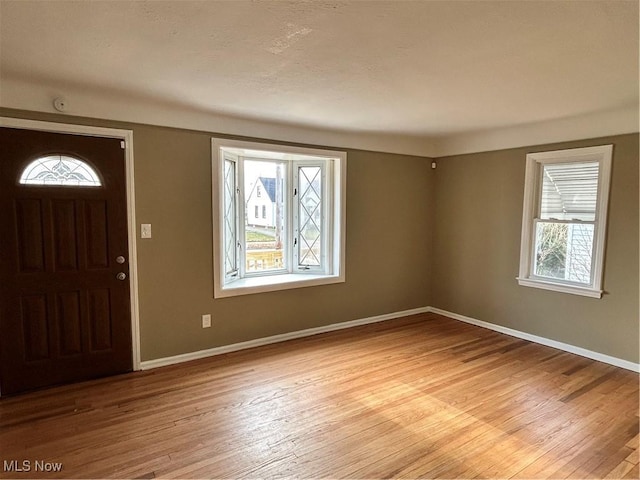 entrance foyer featuring light hardwood / wood-style flooring and plenty of natural light