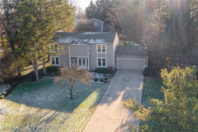 view of front of home with a garage