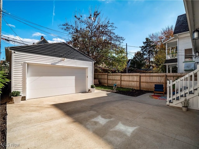 view of garage