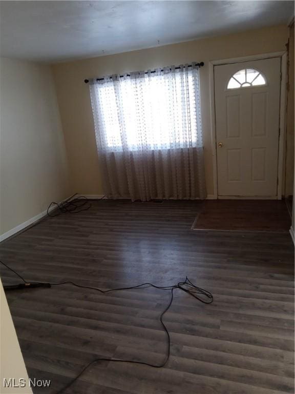 foyer entrance with dark wood-type flooring