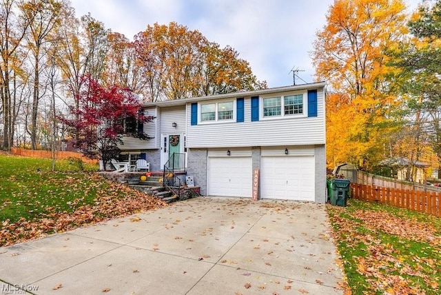 split foyer home with a garage