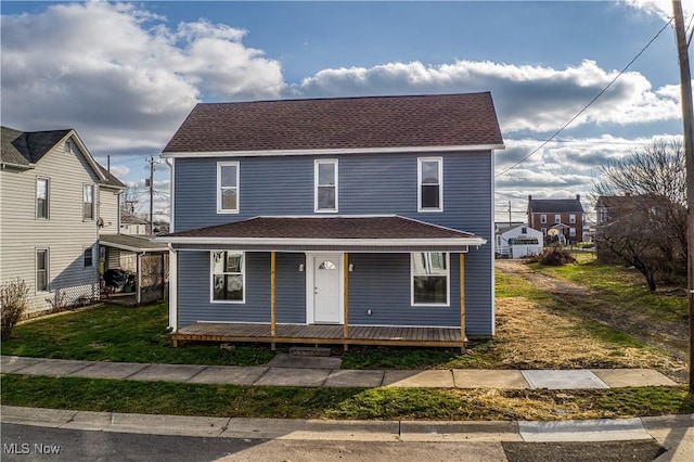 view of front of home with covered porch