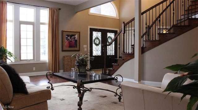 entrance foyer with hardwood / wood-style floors