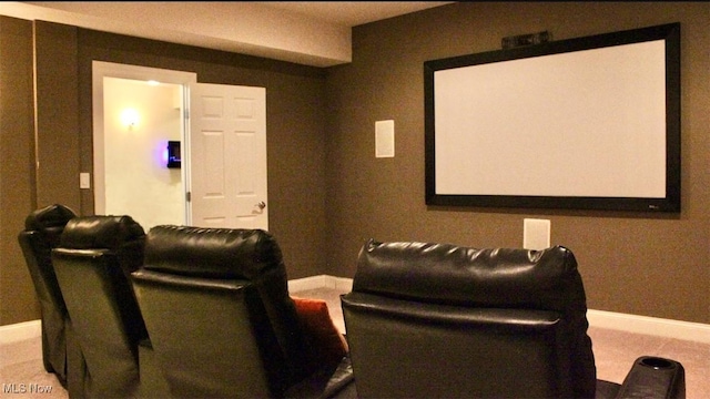 view of carpeted home theater