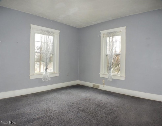 view of carpeted spare room