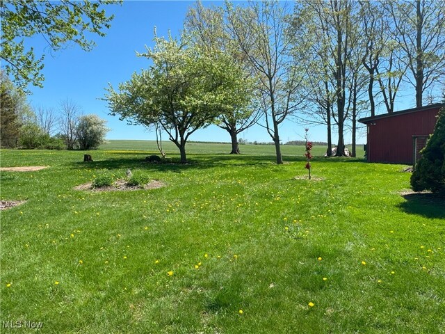 view of yard featuring an outbuilding and a pole building
