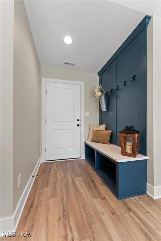 mudroom featuring hardwood / wood-style flooring