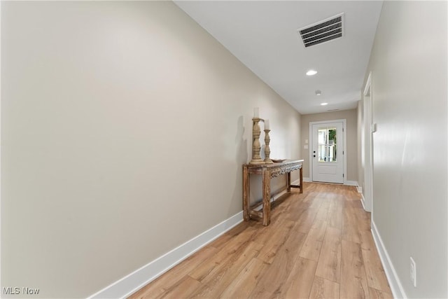 hall featuring light hardwood / wood-style flooring