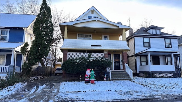 view of front of house with covered porch