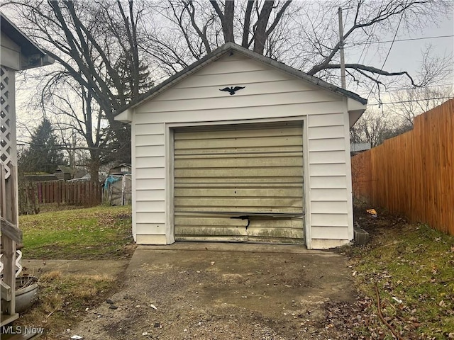 view of garage