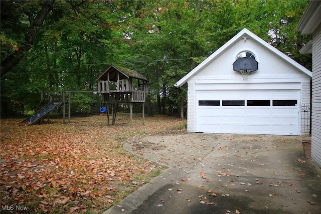 view of garage