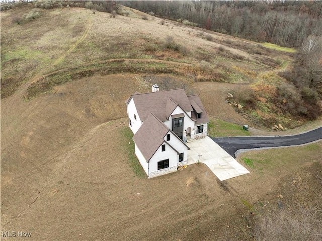 aerial view featuring a rural view