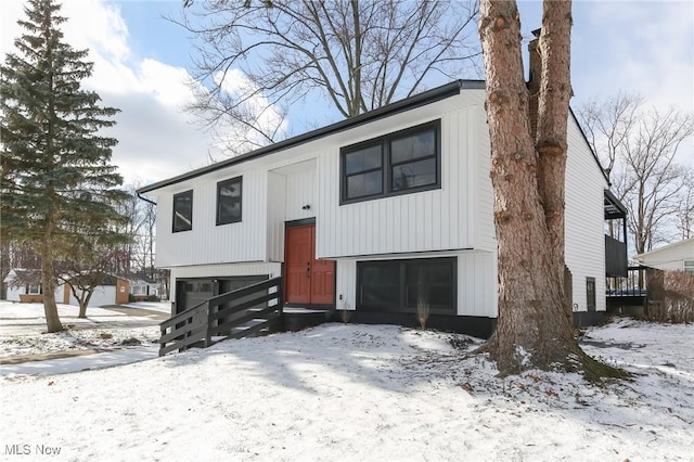 bi-level home with a garage