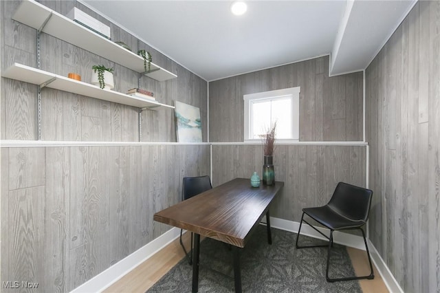 home office featuring hardwood / wood-style flooring