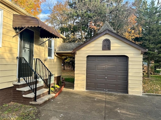 view of garage