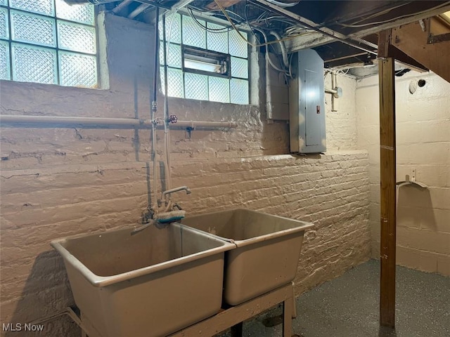 kitchen with electric panel and sink