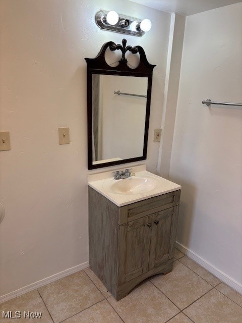 bathroom featuring tile patterned floors and vanity