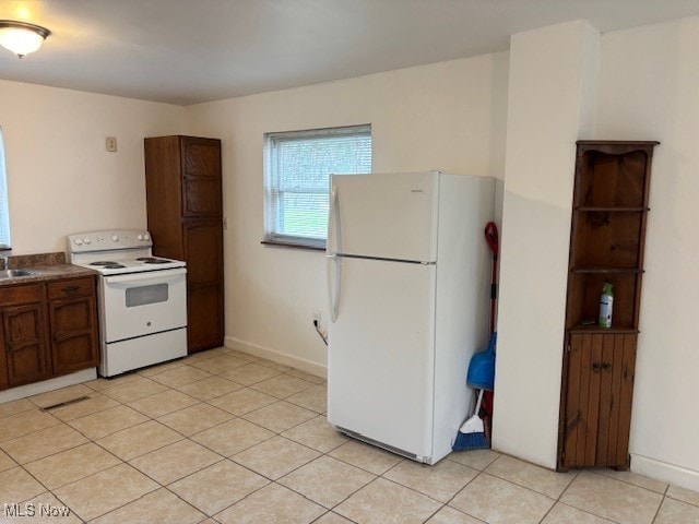 kitchen with white appliances and sink