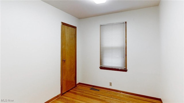 empty room featuring light hardwood / wood-style flooring