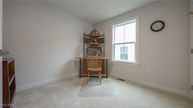 view of carpeted office