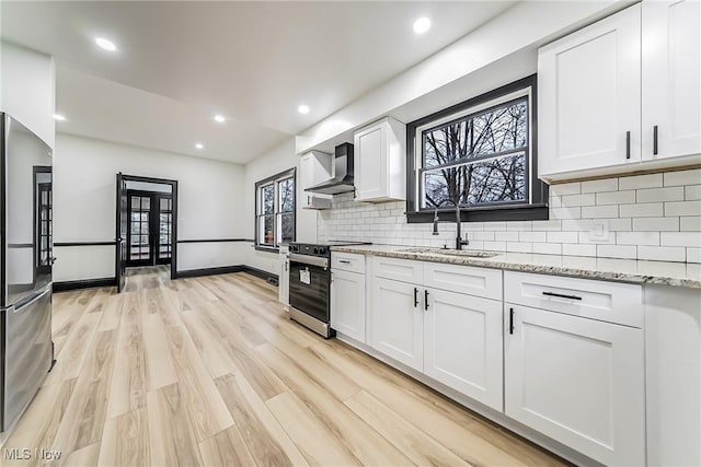 kitchen featuring sink, white cabinets, and appliances with stainless steel finishes