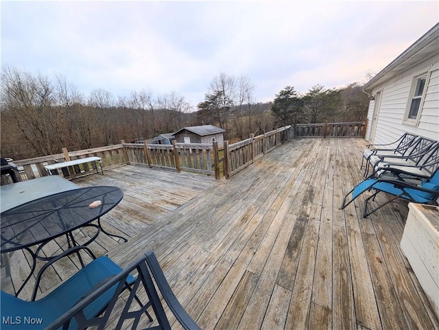 view of deck at dusk