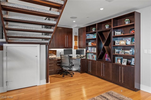 office featuring light hardwood / wood-style floors