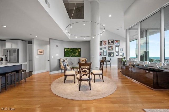 dining room featuring light hardwood / wood-style floors