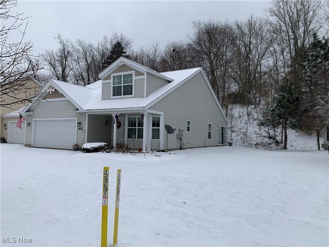 view of front of house with a garage