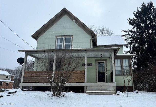 view of front of property with a porch