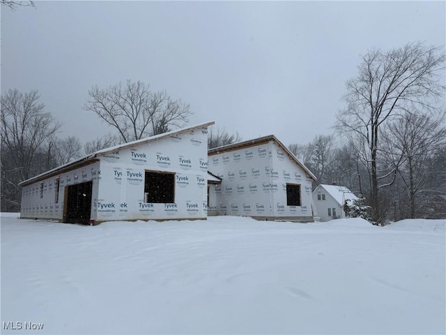 view of snowy exterior