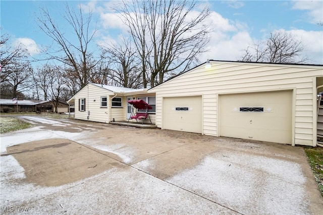 view of garage