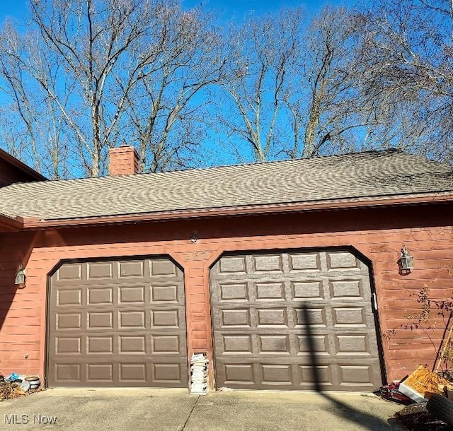 view of garage