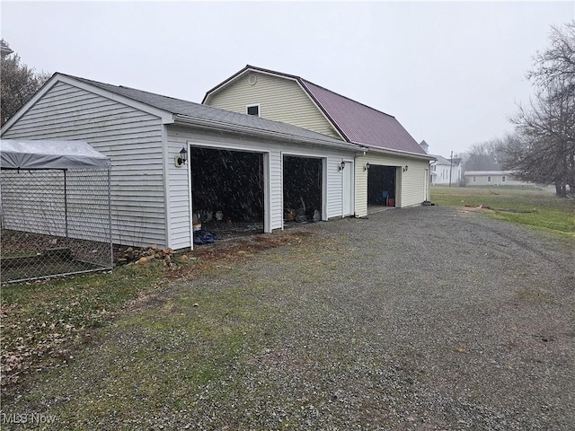 view of garage