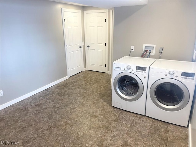 laundry area with washer and clothes dryer