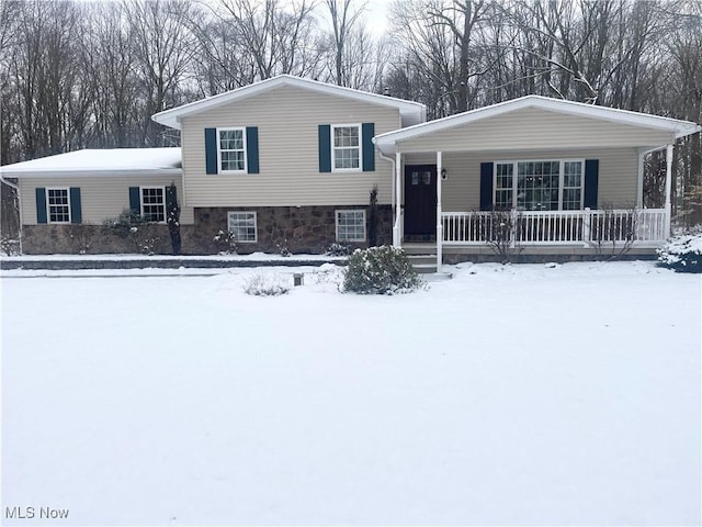 view of split level home