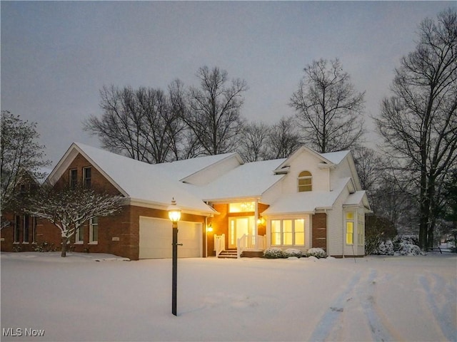 view of front of home with a garage