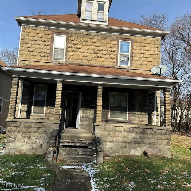 view of front of home featuring a porch